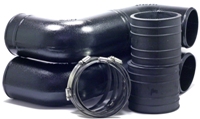 4 inch S Shape Exhaust Kit, complete with Hose and Clamps for Below Swim Grid Installations. Order Exhaust Ports Seperately. Pair.