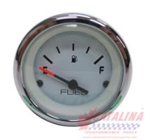 Fuel Level, White Chrome, 2 1/8 inch.