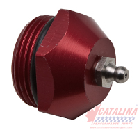 Billet Anodized Aluminum with Stainless Steel Grease Fitting & O-Ring, 1 1/2 inch Socket Size.