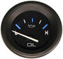 Oil Pressure, Black, 2 1/8 inch. 0 - 80 PSI.