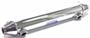 Chrome Oil Cooler, 12 inch x 2 inch, c/w drain, 3/4 inch female N.P.T. 1/2 inch oil