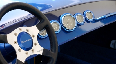Gauges and Steering Wheel on a jet boat